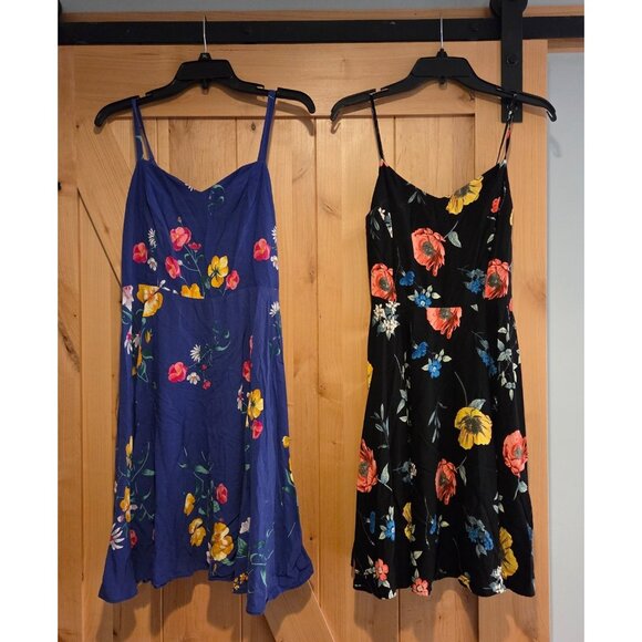 Lot of 2 Old Navy Cami Mini Dress Size L  Floral Smocked A-Line Sleeveless - Picture 1 of 16